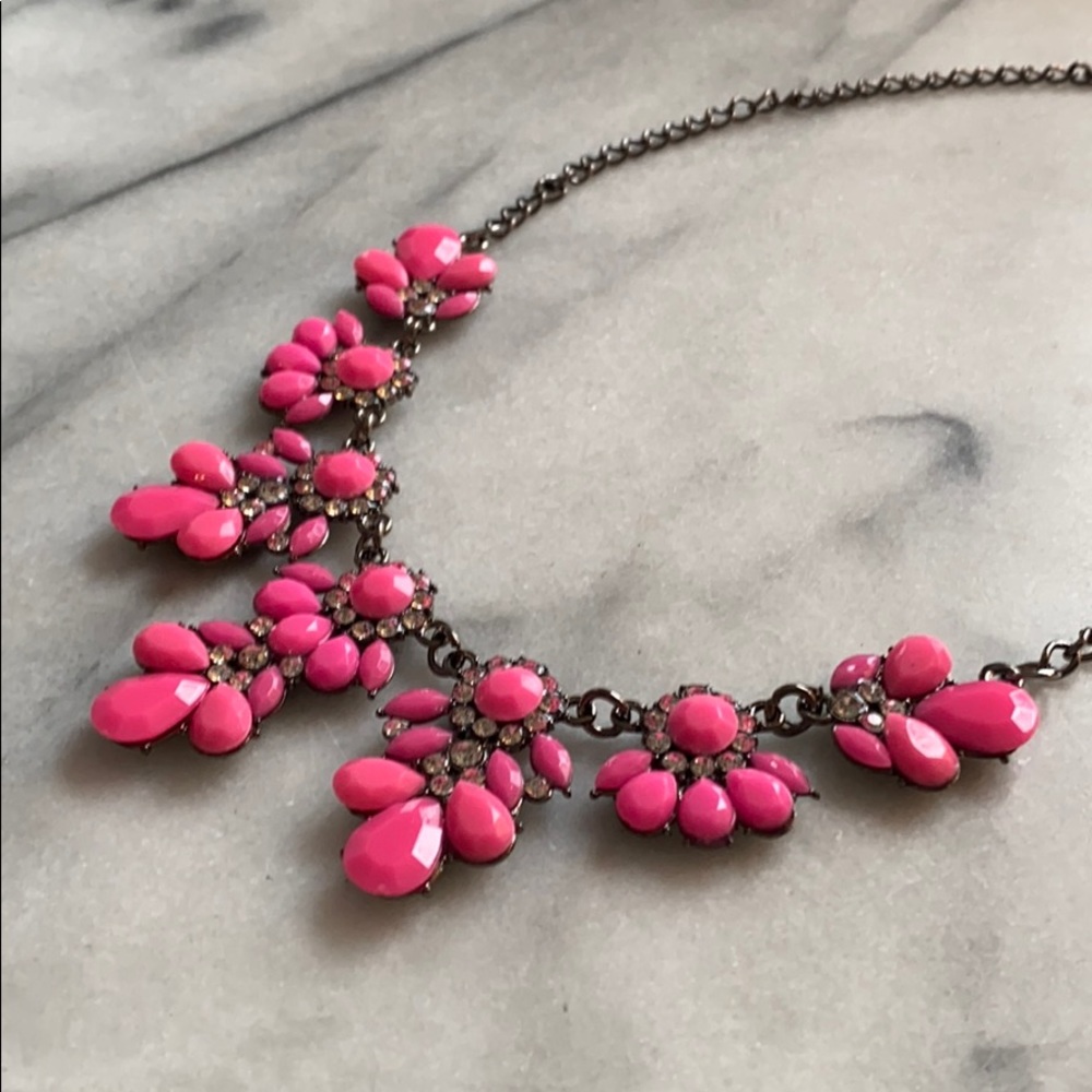 Neon pink statement necklace